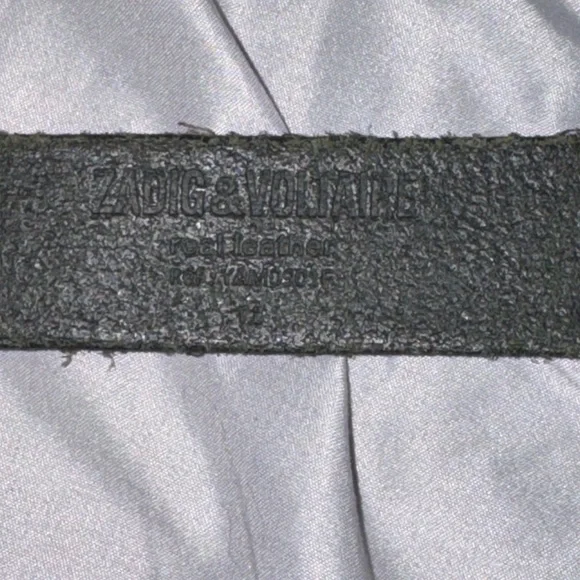 Zadig & Voltaire Olive Green Leather Studded Belt with Metal Buckle size T1 (M) - Picture 4 of 14